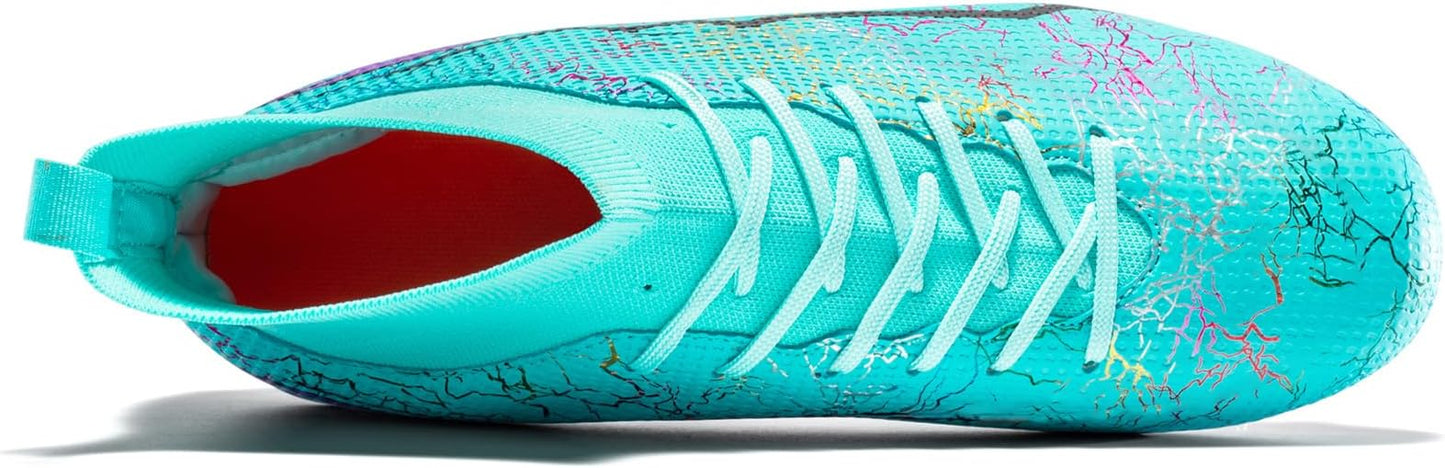 Soccer Cleats Mens Football Cleats Professional Soccer Shoes High-Tops Non-Slip Spikes for Big Boys Wide Training Sneaker