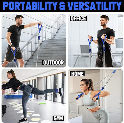 WALITO Resistance Bands Set - Exercise Bands with Handles, Door Anchor, Legs Ankle Straps, for Heavy Resistance Training, Physical Therapy, Muscle Training, Yoga, Home Workouts, Gym Equipment