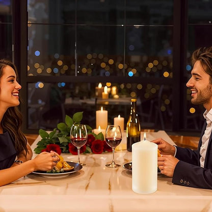 3×6 Ivory Pillar Candles Set of 6 Unscented Handpoured Weddings, Home Decoration, Restaurants, Spa, Church Smokeless Cotton Wick - Ivory 450 Hour