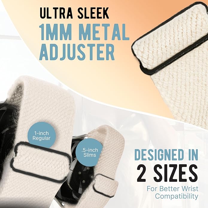 Braxley Bands - Organic Cotton Watch Bands For Women and Men, Compatible With All Apple Watch Sizes and Series - Washable, Sweat-Absorbent, Breathable Fit, Elastic Smart Watch Bands