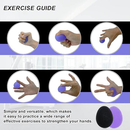Stress Balls for Adults, Hand Exersicers for Strength, Squeeze Balls for Hand Therapy, Hand Exersice Balls for Hand, Finger and Wrist Training with Carrying Bag