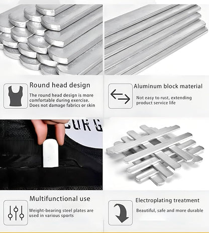Weight Vest Plates, Adjustable Steel Weighted Plates For Vest, Round Head Strength Training Plates Workout Equipment For Weight Training, Running, Jogging, Cardio - For Men & Women