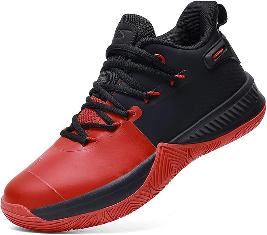 ASHION Kids Basketball Shoes Boys Girls Sneakers Mid-Top Lace Up Cushion Anti Slip Athletic Outdoor