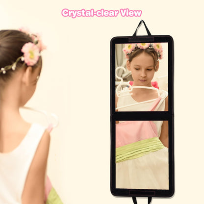 LPHUMEX Foldable Portable Full Length Mirror for Camping, Travel, Dancers, 32x13 Inch, Black