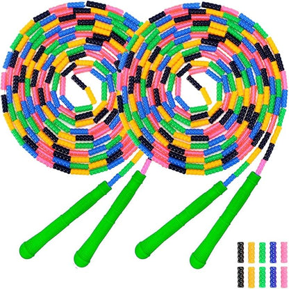 Dutch Jump Rope 16 FT 1 Pack/2 Pack, Long Soft Beaded Jump Rope, Adjustable Segmented Skipping Rope for Kids Adults, Multiplayer Jumping Rope for Fitness Outdoor