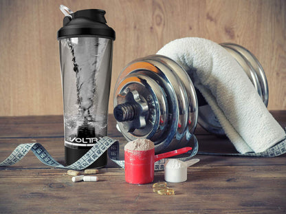 VOLTRX Premium Electric Protein Shaker Bottle, Made with Tritan - BPA Free - 24 oz Vortex Portable