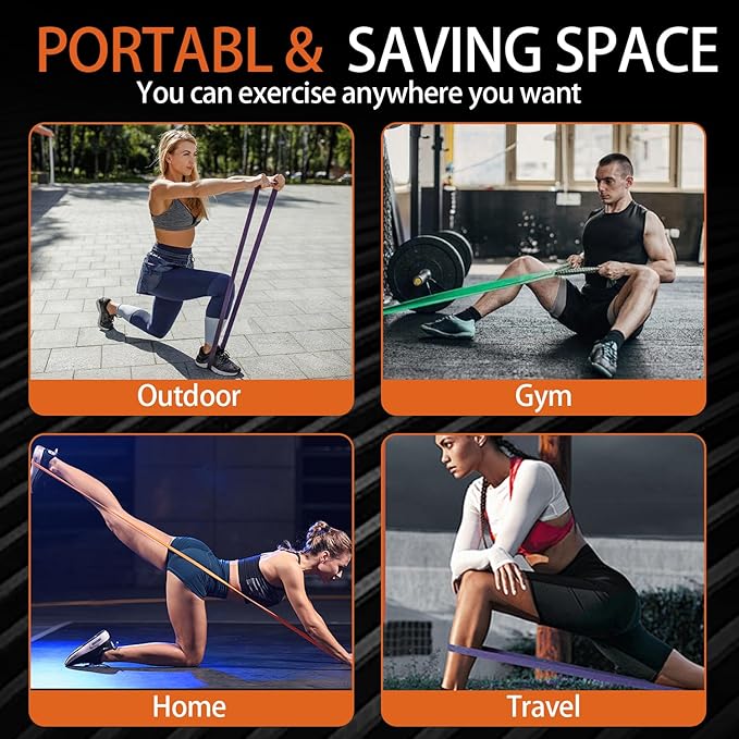 Nexora Resistance Bands Set,Workout Bands,Exercise Bands,Elastic Bands for Exercise,Stretch Bands for Physical Therapy,Strength Bands,Pull Up Assistance Bands, Heavy Duty Resistance Bands