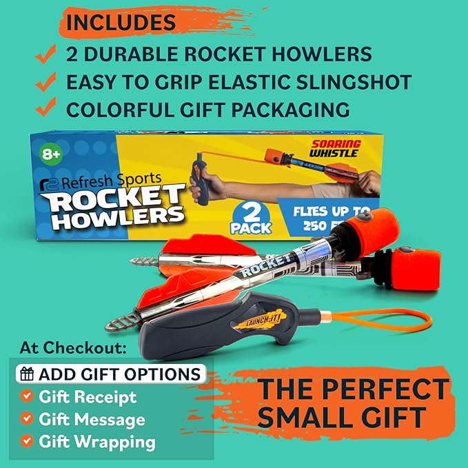 Toy Rocket Launcher for Kids: Outdoor Toys Slingshot Rocket Launchers - Best Gifts for Boys & Girls All Ages - Fun Stocking Stuffers for Kids & Teen Boy Gifts for 8 9 10 11 12 Year Old Boys Gift Idea