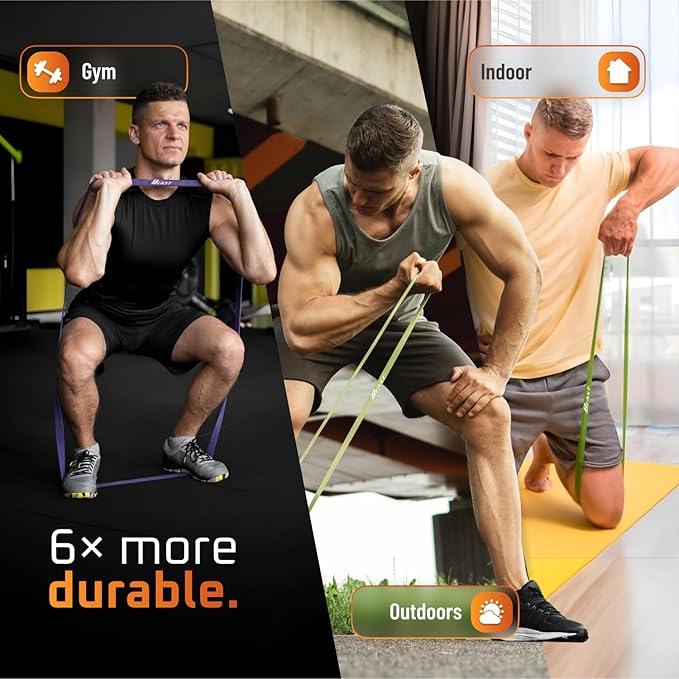 Basement Beast Resistance Bands for Working Out – Long Exercise Bands Resistance for Home Workouts, Physical Therapy & Strength Training