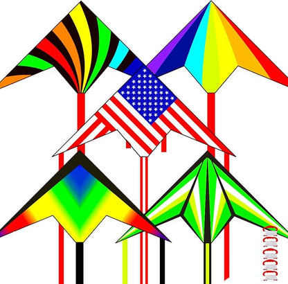 5 Pack Kites for Kids & Adults, Rainbow Butterfly Kite Delta Kites for Kids Age 4-8 8-12, Easy to Fly for Beginners, Easy to Assembled Colorful Kite for Beach Outdoor Toy Games & Family Trip