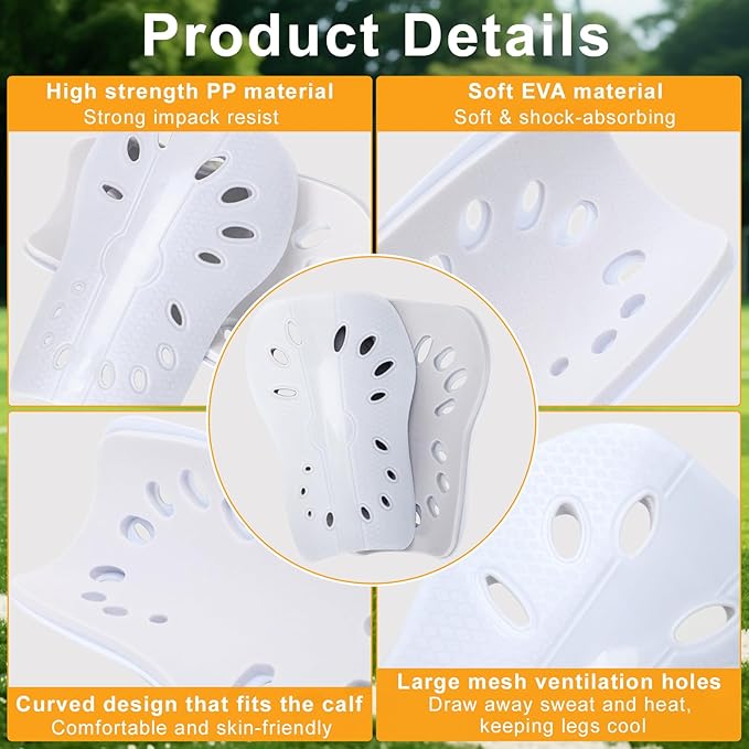 2 Pairs Shin Guards Soccer for Kids,Shin Pads Extra Lightweight Breathable Slide in Shin Guard for Football Training Match Outdoor Activities Protective Slip-in Shin Guards for Boys Girls