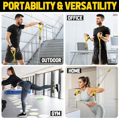 WALITO Resistance Bands Set - Exercise Bands with Handles, Door Anchor, Legs Ankle Straps, for Heavy Resistance Training, Physical Therapy, Muscle Training, Yoga, Home Workouts, Gym Equipment