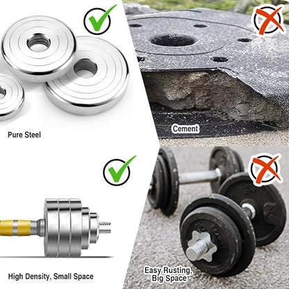 PHOEROS Adjustable Dumbbell Set - 44/66/88 LBS weights set, Dumbbell Barbell 3 in 1, Steel Dumbbells Pair with Connecting Rod for Adults Women Men Fitness Workout, Home Gym Exercise Training Equipment