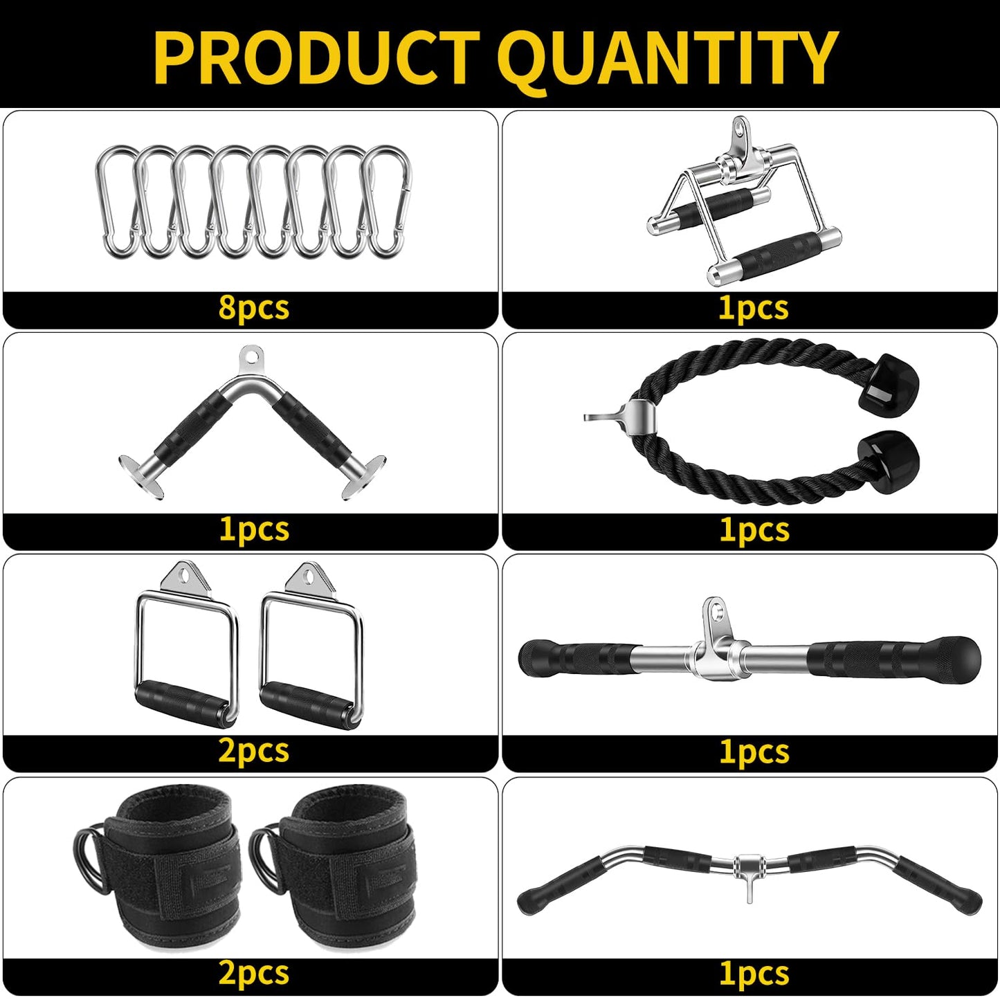 WNOEY Cable Machine Attachment, LAT Pulldown Attachments, Home Gym Accessories, Triceps Pull Down