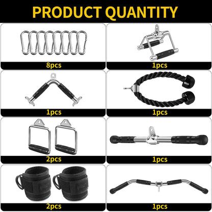 WNOEY Cable Machine Attachment, LAT Pulldown Attachments, Home Gym Accessories, Triceps Pull Down