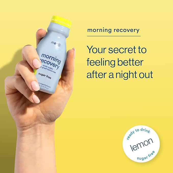 Morning Recovery Electrolyte, Milk Thistle Drink Proprietary Formulation to Hydrate While Drinking, Highly Soluble Liquid DHM, Non GMO, Vegan, Gluten-Free, Sugar-Free Lemon, Pack of 12