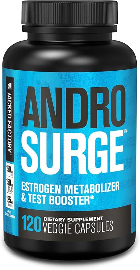 Jacked Factory Androsurge Estrogen Blocker for Men - Natural Testosterone Booster for Men &