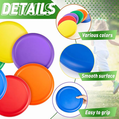 8 Inch Foam Flying Discs PE Equipment Coated Foam Soft Flying Discs Kid Toy for Physical Education Equipment Elementary School Teaching Outdoor Playing Game Sports Favors, 6 Colors
