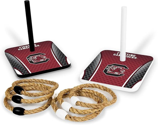 Solid Wood College Quoits Set with Direct Print HD Team Graphics – Tailgate Ring Toss Game – Great Gift for Any NCAA Fan! Ring Toss Family Outdoor Games for The Beach