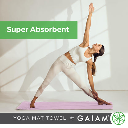 Gaiam Yoga Mat Towel, Non-Slip Microfiber (Black)