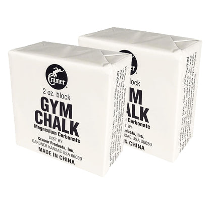 Cramer Gym Chalk Block, 2-Pack of 2 oz, Magnesium Carbonate for Powerlifting, Rock Climbing