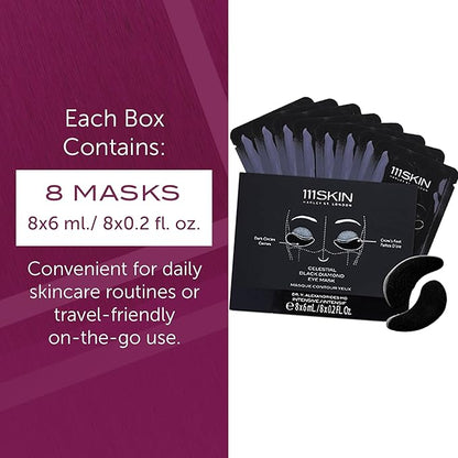 111SKIN Black Diamond Eye Mask, Hydrating Under Eye Patches for Dark Circles with Retinol, Hyaluronic Acid & Niacinamide, Helps Lift & Firm the Appearance of Fine Lines & Undereye Area, 8 Pairs