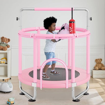 VEVOR 5FT Trampoline 50"/55"/56 * 35" for Indoor/Outdoor use for Toddlers, Foldable Mini Baby with Foam Handle, Recreational Birthday Gift