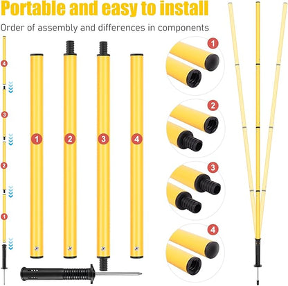 Soccer Agility Training Equipment: 6 Soccer Agility Poles, 20ft Agility Ladder, 10 Soccer Cones, 1 Jump Rope. Soccer Training Poles for Speed Training, Agility Training