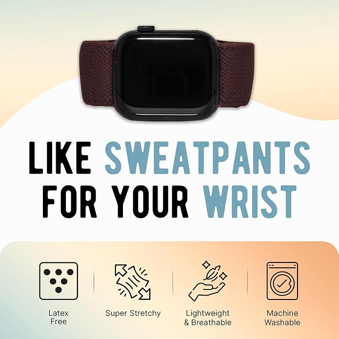 Braxley Bands - Organic Cotton Watch Bands For Women and Men, Compatible With All Apple Watch Sizes and Series - Washable, Sweat-Absorbent, Breathable Fit, Elastic Smart Watch Bands