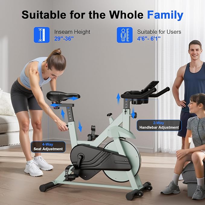 Superun Exercise Bike, Stationary Bikes for Home Gym with 32-Level Magnetic Resistance, 300LBS Capacity Indoor Cycling Bike with Comfortable Seat, LED Display