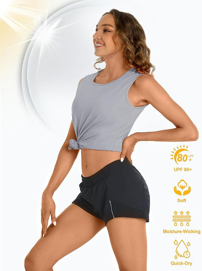 TACVASEN Women's UPF 80+ Workout Tank Top Sleeveless Quick Dry Sun Protection Hiking Athletic Gym Yoga Running Shirts