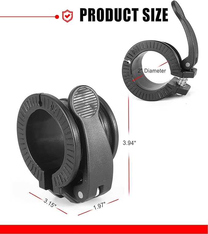 Olympic Barbell Clamps 2 inch Adjustable Barbell Clips Quick Release Pair of Locking Weight Clips for Bars