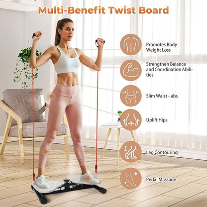 Ab Twister Board,300 lbs Capacity,Slim Waist and Core Ab Exercise,Foot Massage Design,Noiseless Home Gym Exercise