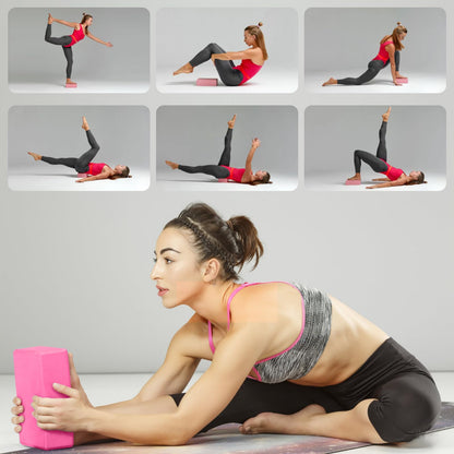 Yoga Blocks 2 Pack, 9x6x3in Pilates Block, Non-Slip Foam Brick for Exercise