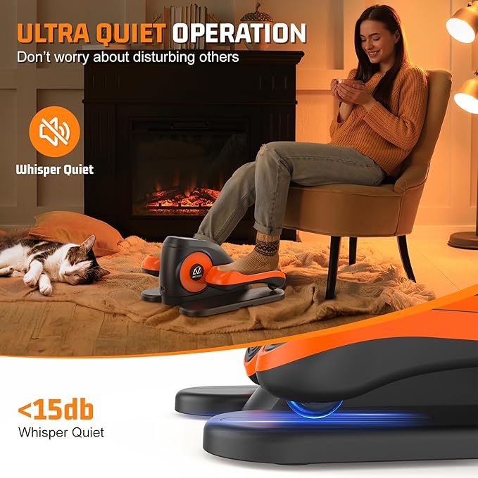 ANCHEER Under Desk Elliptical, Electric Ellipse Leg Exerciser with 12 Adjustable Resistance & Speeds, P1-P12 Modes, Quiet Seated Pedal Exerciser with Remote Control, 100% Pre-assembled for Home Office