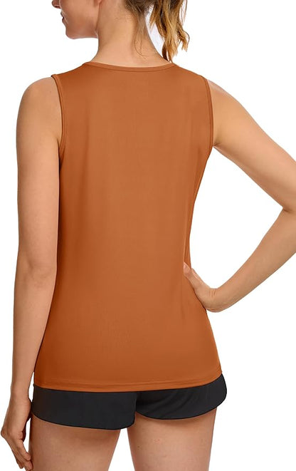 TACVASEN Women's UPF 80+ Workout Tank Top Sleeveless Quick Dry Sun Protection Hiking Athletic Gym Yoga Running Shirts