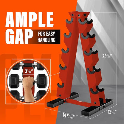 YES4ALL Dumbbell Rack Stand Only, 5 Tier A Frame Weight Rack for Dumbbells