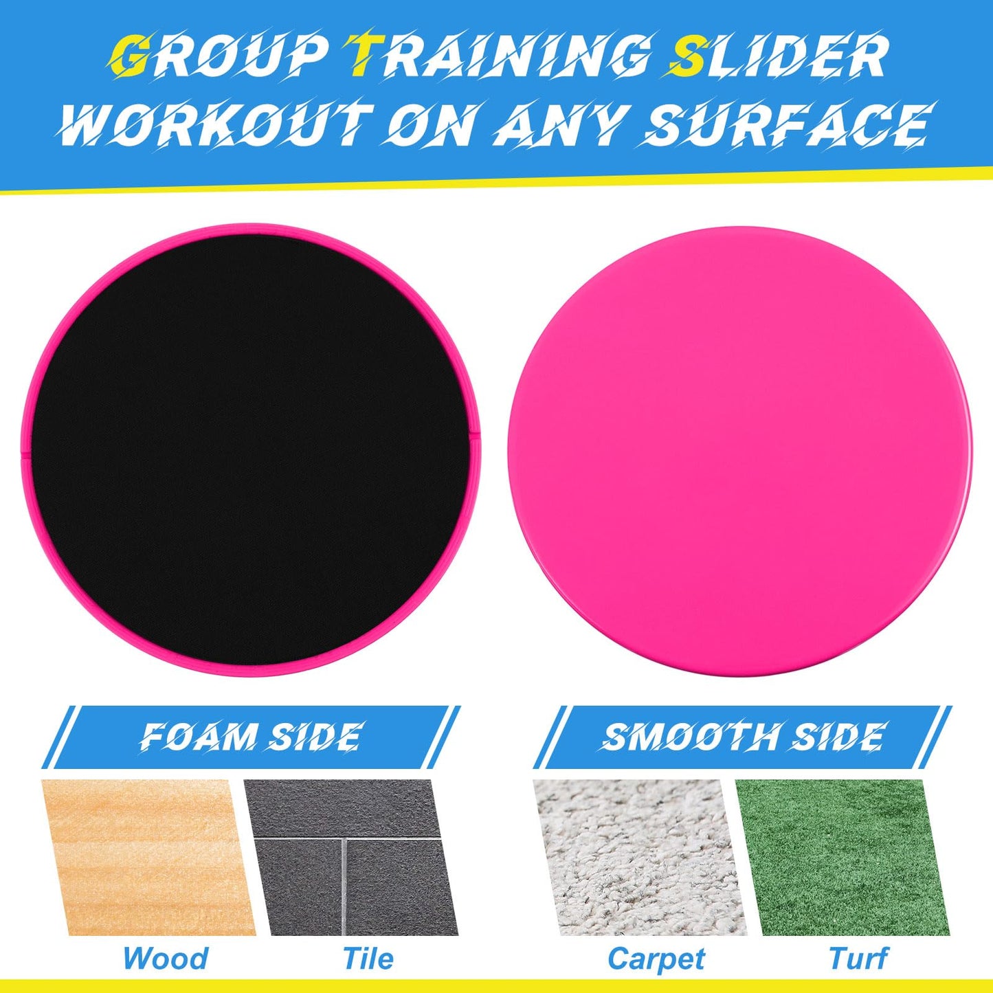 Jenaai 24 Pcs (12 Pairs) Core Sliders Exercise Glider Discs Bulk for Group Training Classes Fitness