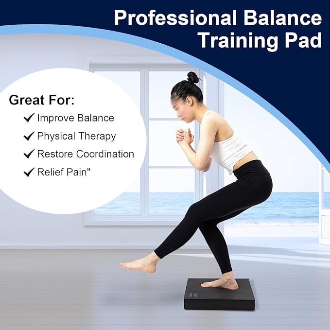 StrongTek Extra Wide Foam Balance Pad for Physical Therapy, 19" X 15.8" X 2.4", High-Density TPE Foam Pad for Exercise, Enhanced Stability, Core Strength, Non-Slip & Water-Resistant, for Fitness, Yoga
