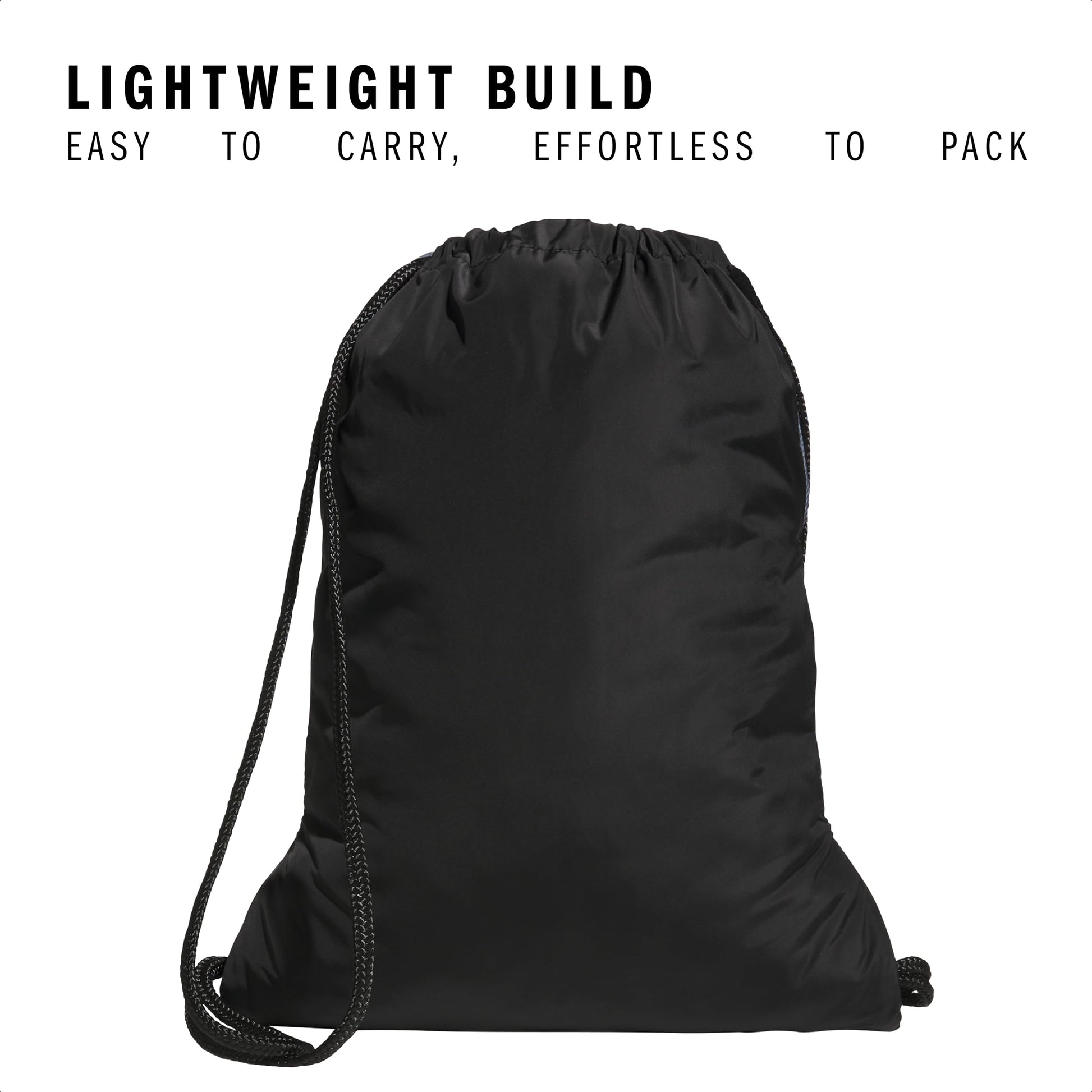 adidas Alliance Sackpack – Drawstring Backpack for Sports, Small Gym Bag, Twill Onix Grey/Black/3