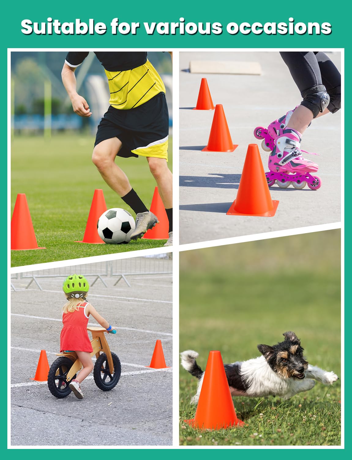 GHB Soccer Cones 7" 9" of 12 24 Pack Disc Soccer Sport Cones