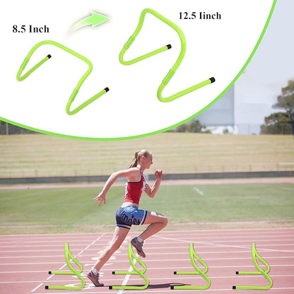 Agility Ladder, Agility Speed Training Set, 20ft 12 Rung Agility Ladder, 4 Agility Hurdles, 5 Resistance Bands, 12 Resistance Cones, Running Parachute, Jump Rope for Athletes, Adults