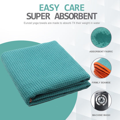 Eunzel Hot Yoga Towel - Microfiber Non Slip Yoga Mat Towel with Grip Dot Sweat Absorbent Towel for