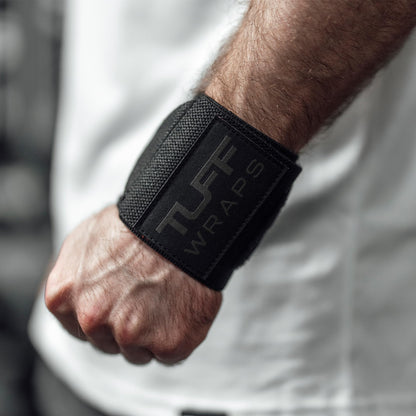 TuffWraps 16" Wrist Straps for Gym - No Thumb Loops - Powerlifting, Weightlifting, and Bench Press