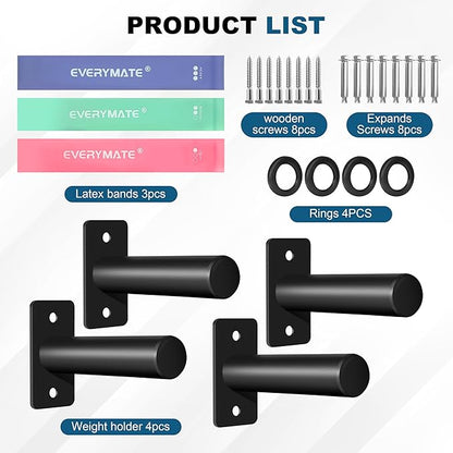 Weight Plate Holder, Wall Mounted Weight Storage Rack for Olympic Weight Plate,Home Gym Organizer（Upgrade Length and Thick Steel）