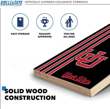 2' x 3' Solid Wood Cornhole Set with Direct Print HD Team Graphics – Great Gift for Any NCAA Fan! Bean Bag Toss Family Outdoor Games