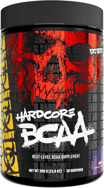 Mutant Hardcore BCAA - Pre, Intra or Post Workout ??BCAA Next Level branched-Chain Amino Acids Supplement ??Hydration + Recovery - 30 Serving - Grape