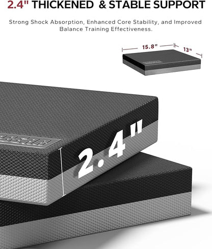 HAPBEAR Exercise Balance Pad - 15"x12" Non-Slip Textured Bottom Stability Training Mat - 2.25" Thick Soft Cushioned Foam for Physical Therapy, Core Training & Home Workouts