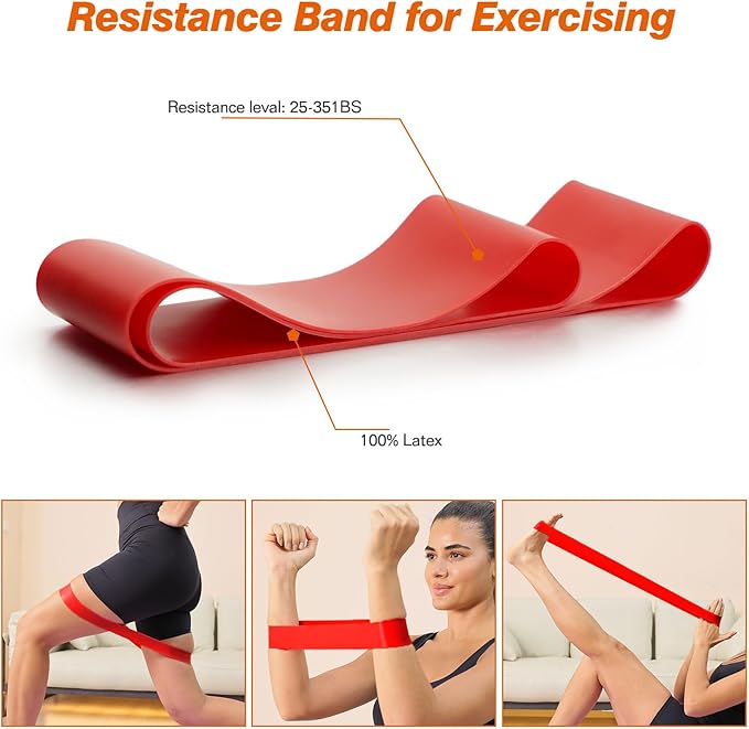 5 in 1 Foam Roller Set - Trigger Point Foam Back Roller, Muscle Roller Stick, Massage Ball, Stretching Band for Deep Muscle Massage Pilates Yoga,Fitness Exercise for Whole Body Release (Orange)