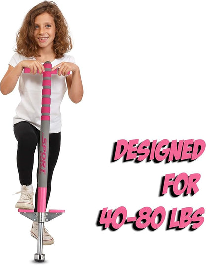 New Bounce Pogo Stick for Kids - Pogo Sticks, 40 to 80 Lbs - Sport Edition, Quality, Easy Grip, PogoStick for Hours of Wholesome Fun